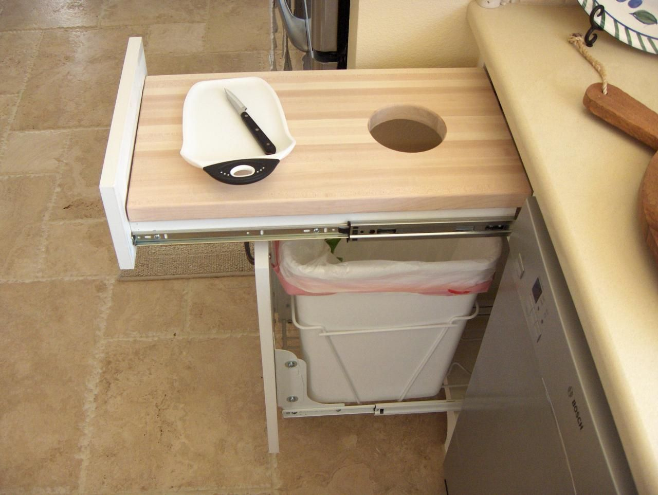 Built In Cutting Board Over Trash Can Way Less Of A Mess Rvs And in sizing 1280 X 963