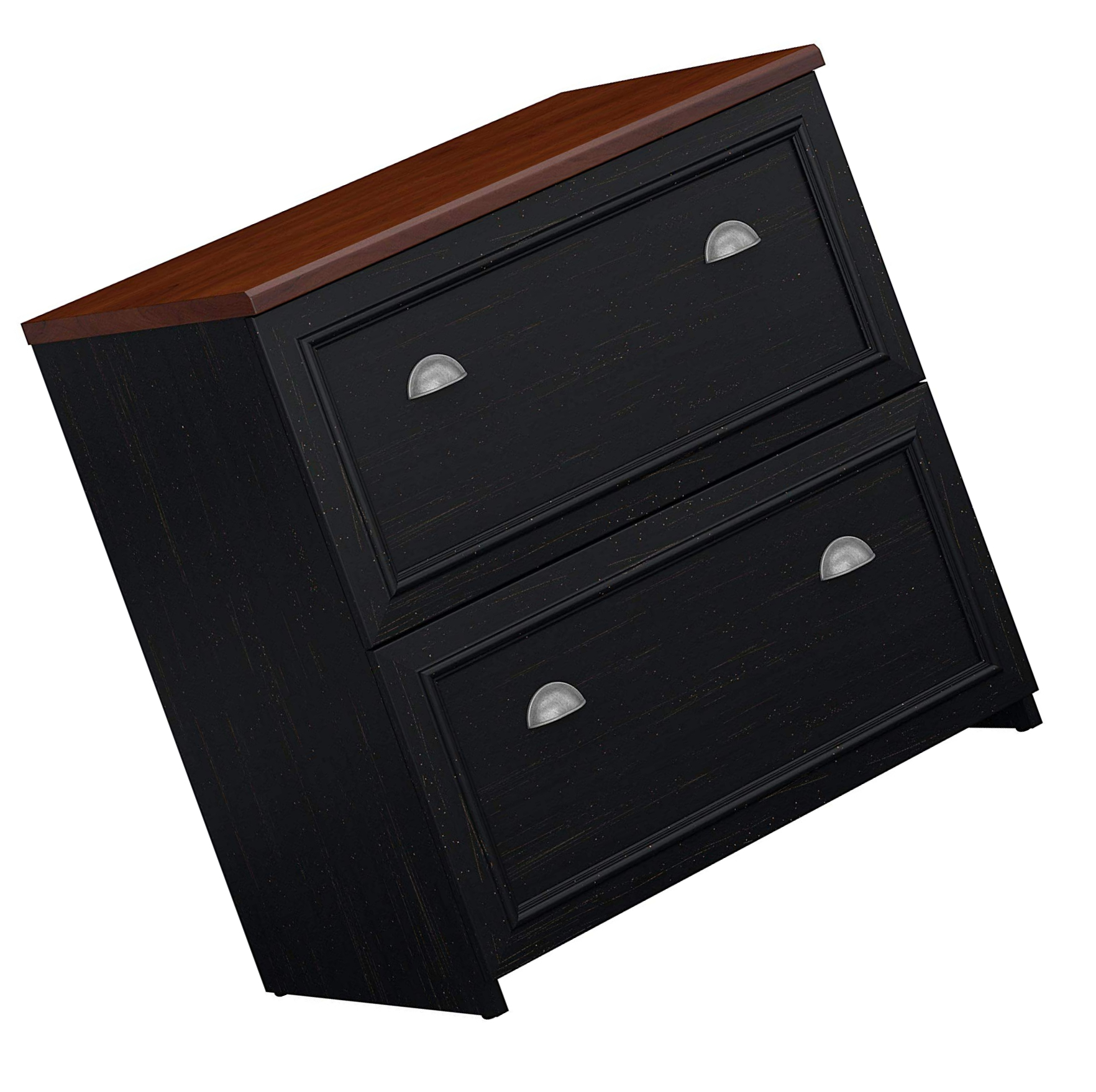 Bush Furniture Fairview Lateral File Cabinet In Antique Black in size 1764 X 1759