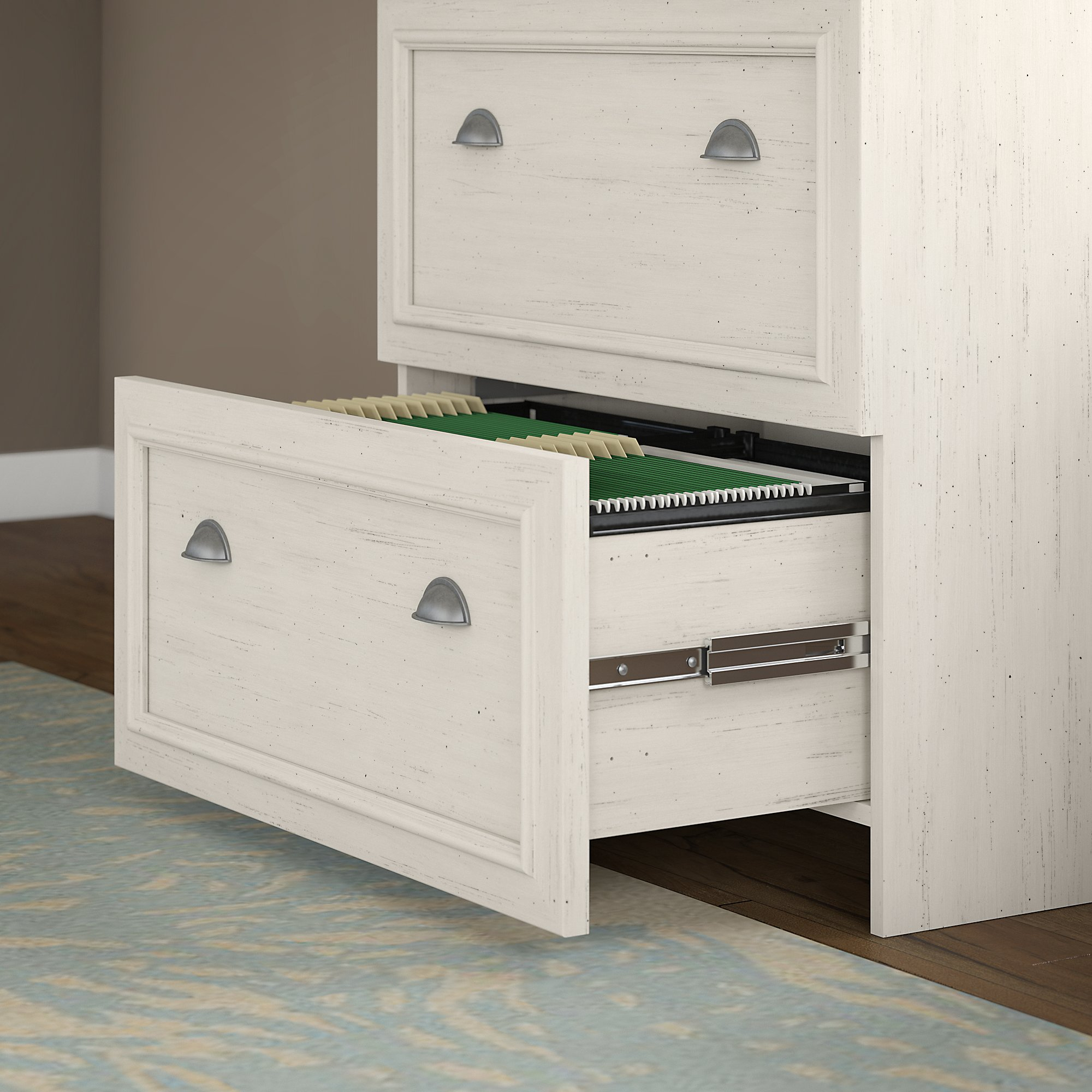 Bush Furniture Fairview Lateral File Cabinet In Antique White within size 2000 X 2000