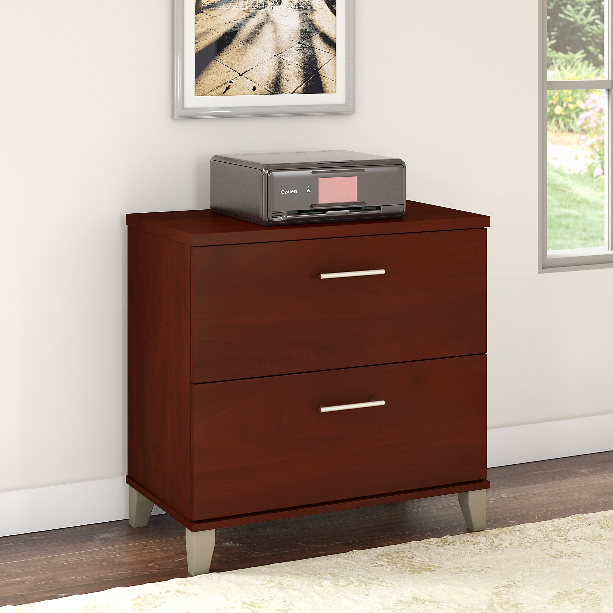 Bush Furniture Somerset Lateral File Cabinet Hansen Cherry inside proportions 2000 X 2000