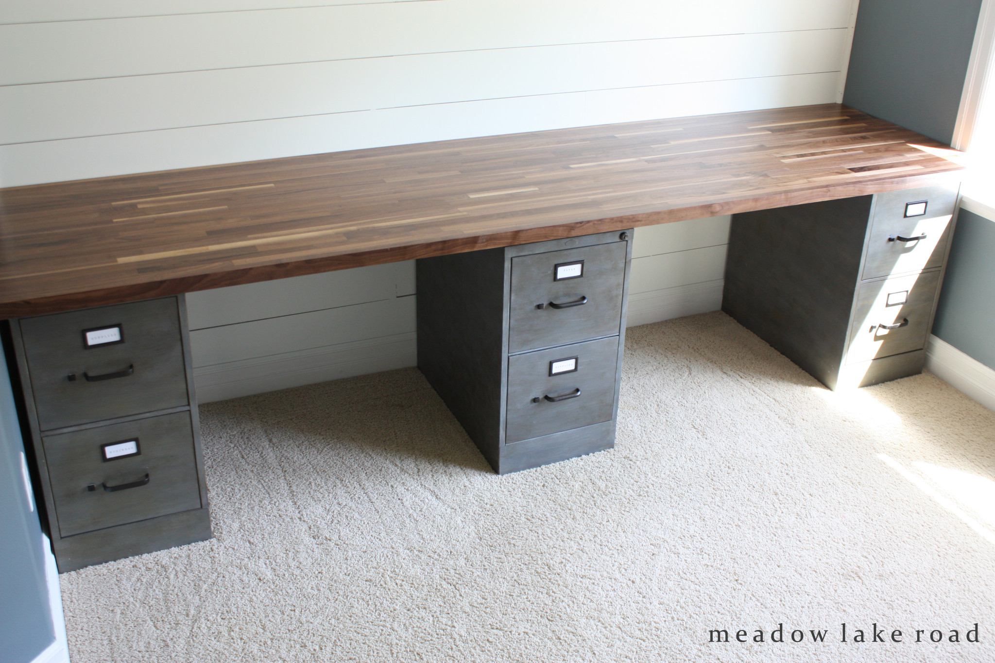 Butcher Block Desk Top Butcher Block Desk Metal File Cabinets Module for proportions 2048 X 1365