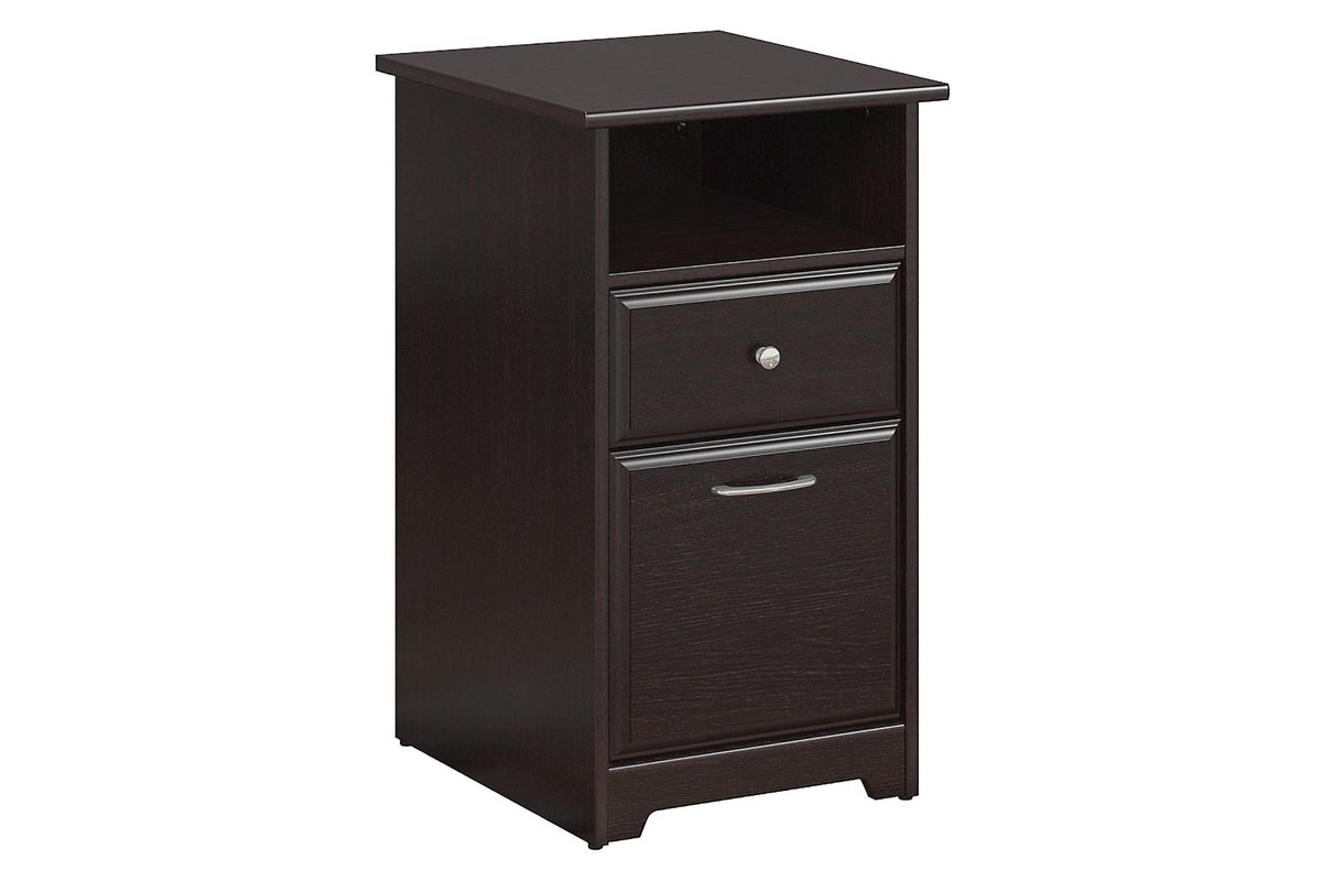 Cabot 2 Drawer File Cabinet In Espresso Oak Bush At Gardner White with regard to dimensions 1200 X 800