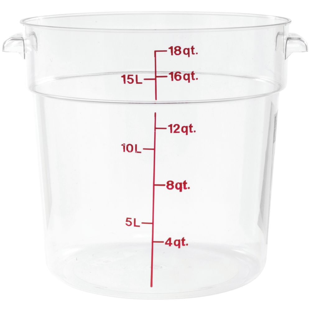 Cambro Camwear 18 Qt Round Clear Plastic Food Storage Container with dimensions 1000 X 1000