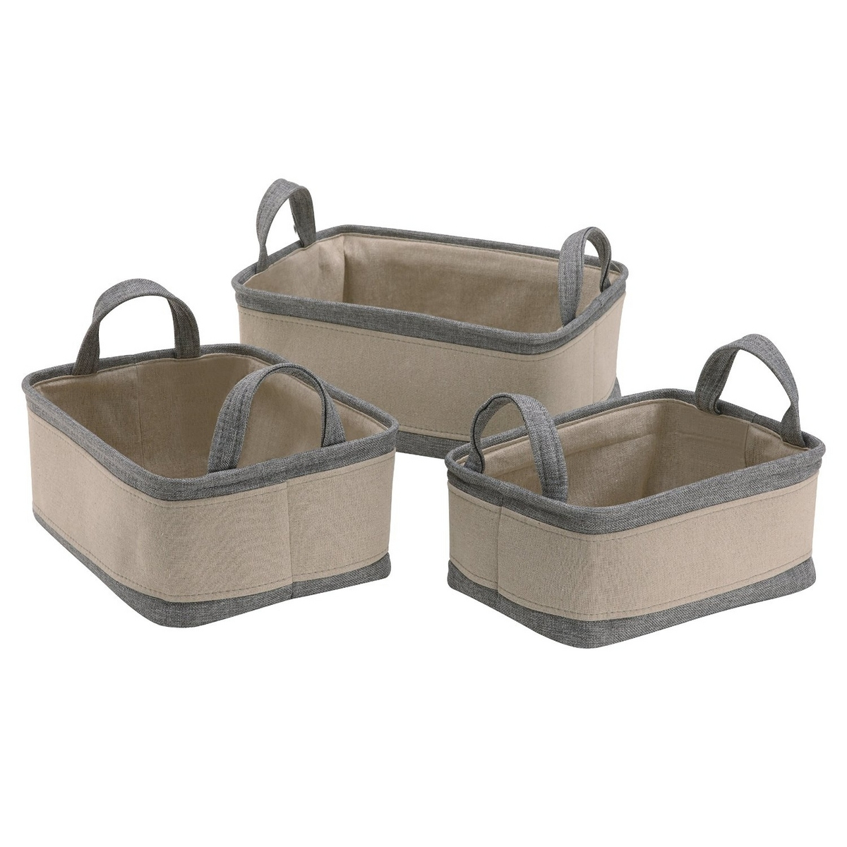 Canvas Storage Baskets Set Of 3 53185w 1 3699 Morestorage regarding proportions 1200 X 1200