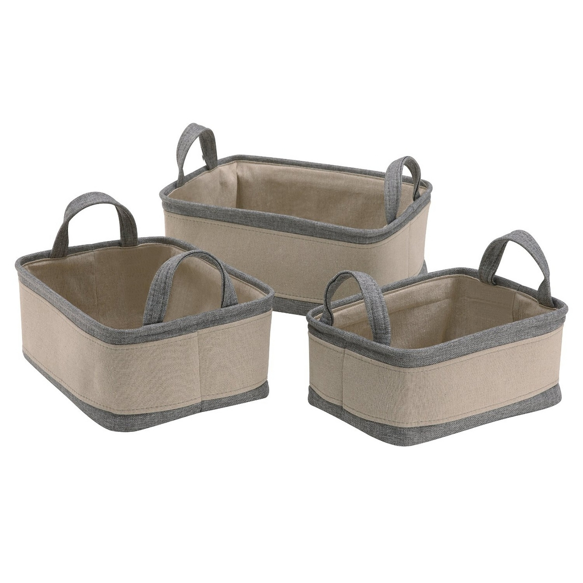 Canvas Storage Baskets Set Of 3 53185w 1 3699 Morestorage with regard to sizing 1200 X 1200