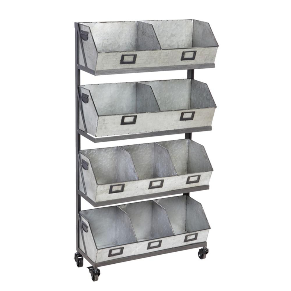 Cape Craftsman Large 12 Metal Storage Bin With Black Display Rack intended for proportions 1000 X 1000