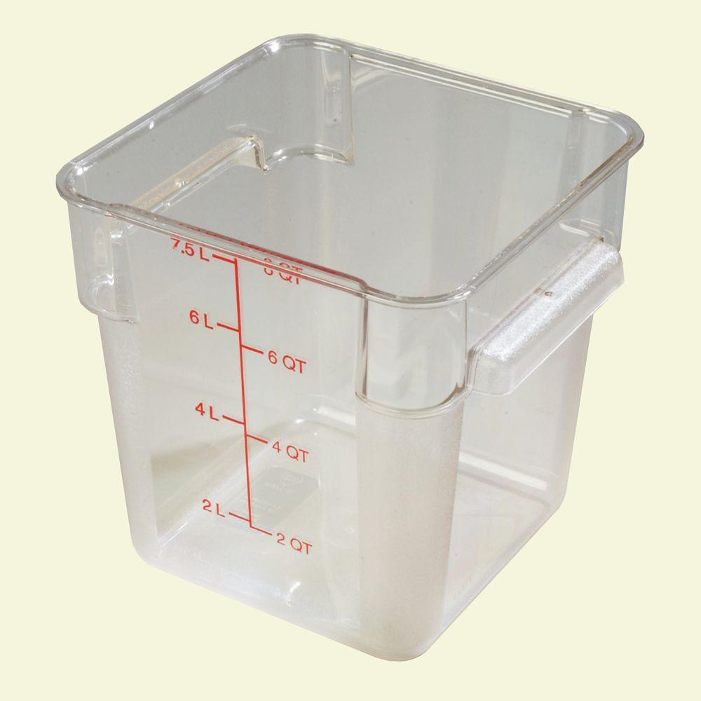Carlisle 8 Qt Polycarbonate Square Food Storage Container In Clear pertaining to sizing 1000 X 1000