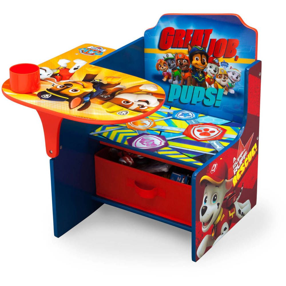 Chair Desk With Storage Bin Children Kids Table Drawer Paw Patrol within proportions 1000 X 1000