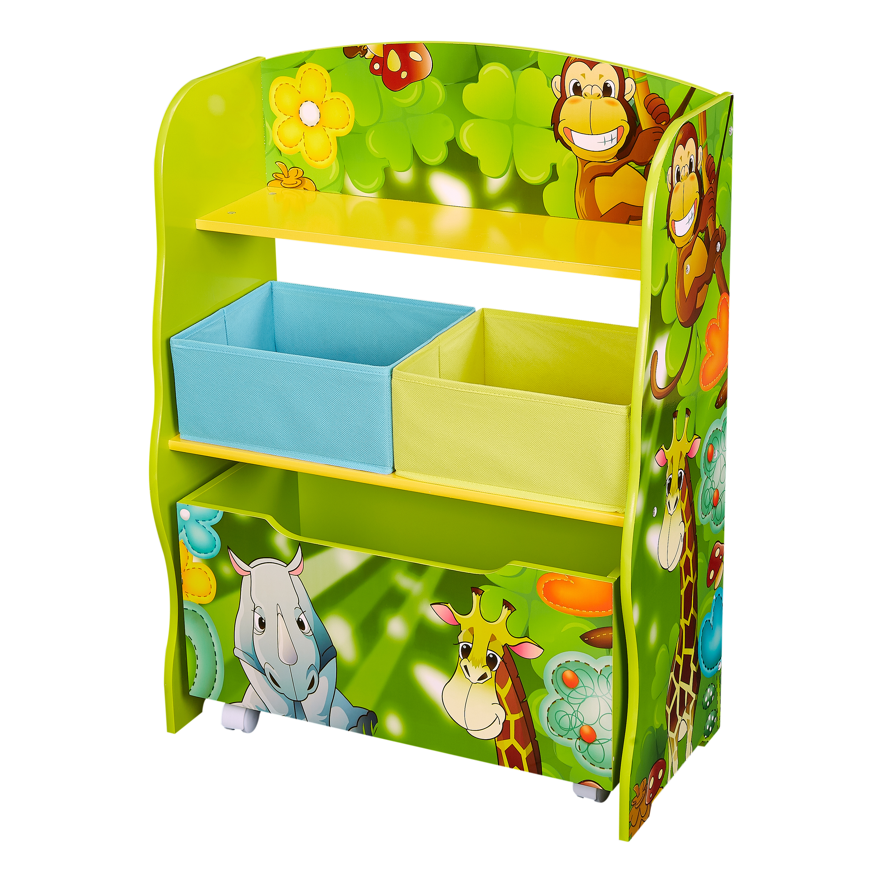 Childrens Jungle Deluxe 2 Shelf Organizer With Storage Box And 2 intended for dimensions 3000 X 3000