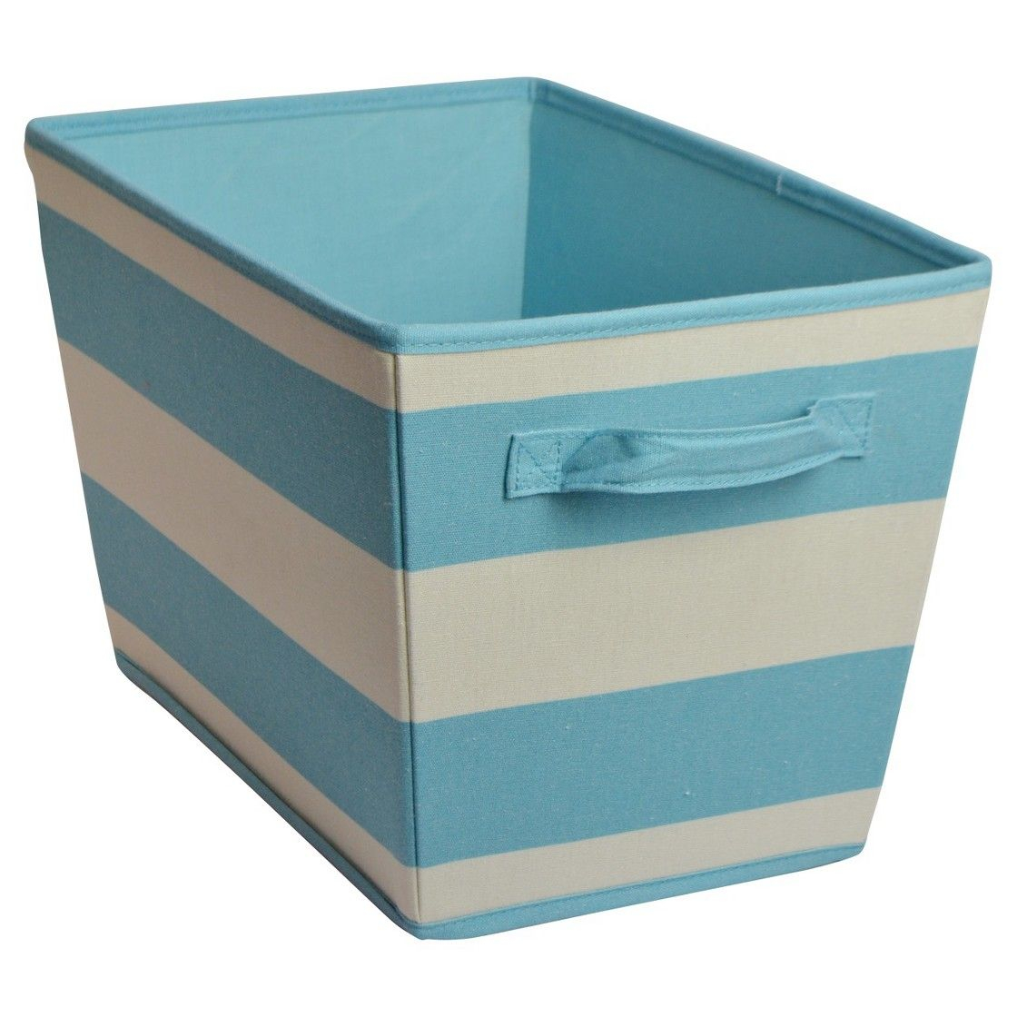 Circo Poly Cotton Linen Decorative Bin Turquoise Stripe intended for measurements 1120 X 1120