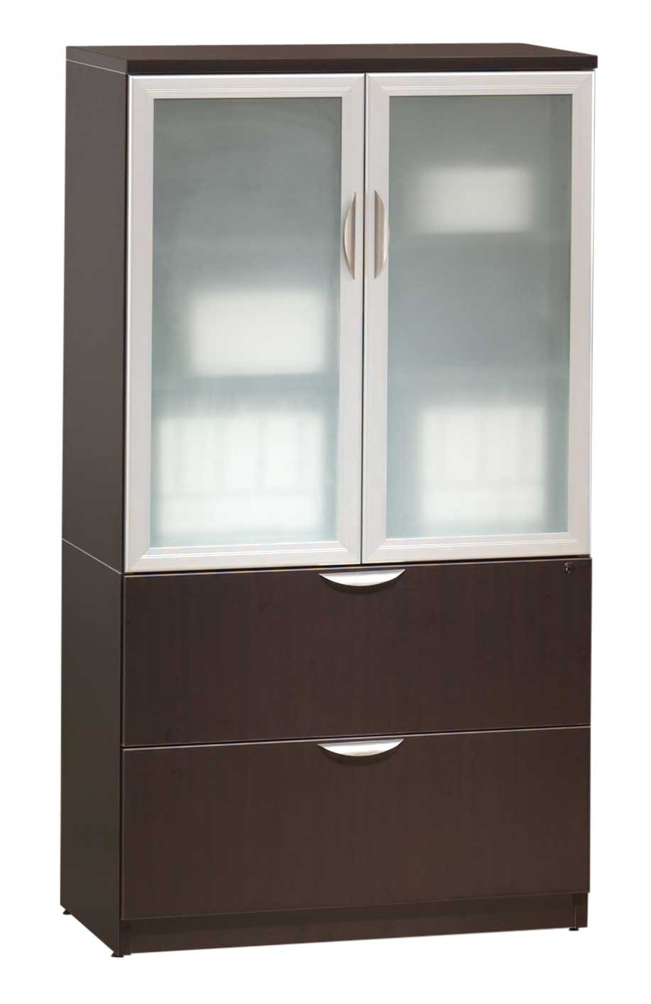 Classic Glass Door Storage Cabinet Lateral File Combo Glass with dimensions 917 X 1413