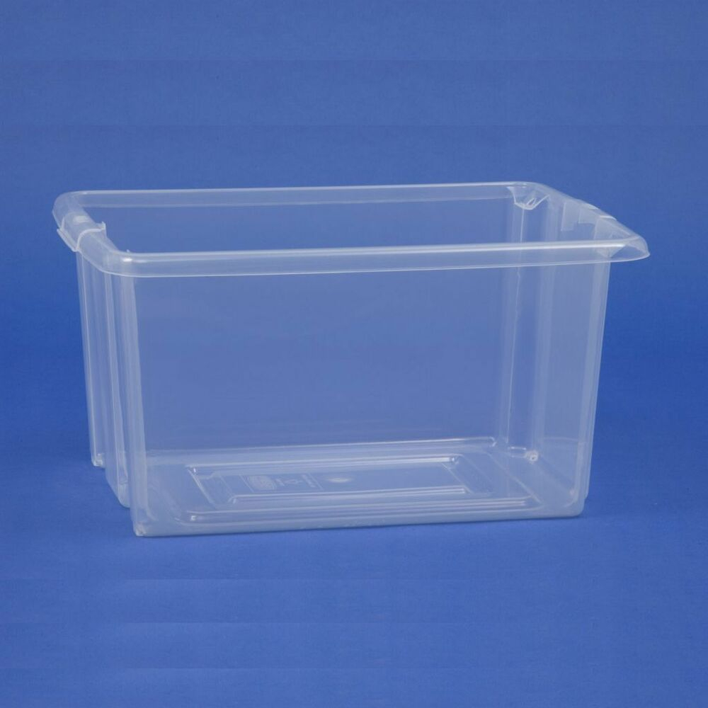 Clear See Through Plastic Stacking Shelf Storage Bins Box Boxes 29 X pertaining to proportions 1000 X 1000