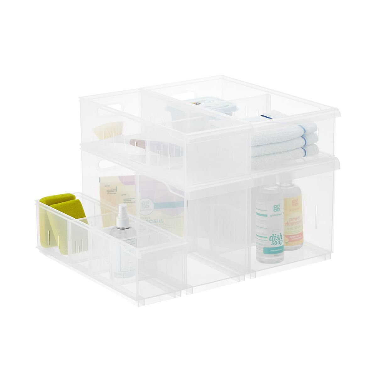 Clear Stackable Plastic Storage Bins Get Organized Stackable intended for size 1200 X 1200