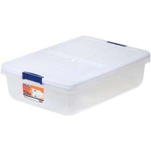Clear Storage Container 34q Under Bed Latch Handle Box White Lid intended for measurements 1500 X 1500