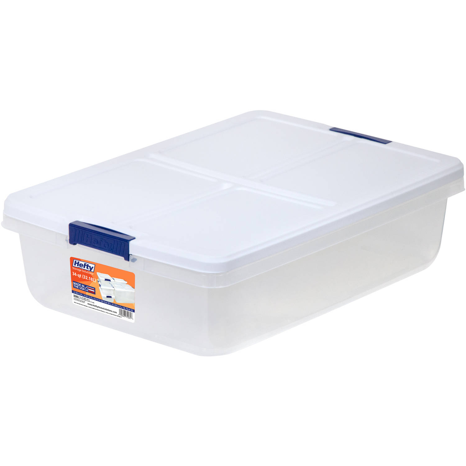 Clear Storage Container 34q Under Bed Latch Handle Box White Lid intended for sizing 1500 X 1500