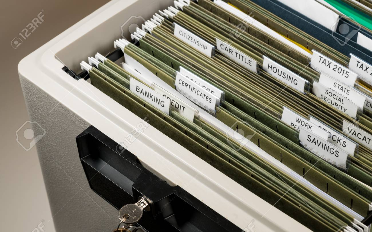 Close Up Of A Well Organized Home Filing System With Tabs For with regard to measurements 1300 X 810