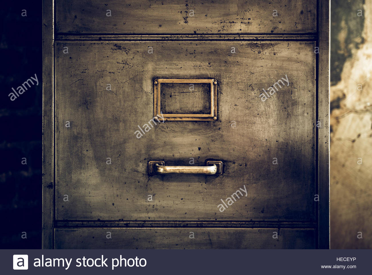 Close Up Photo Of A Distressed Metal Filing Cabinet Stock Photo for sizing 1300 X 962