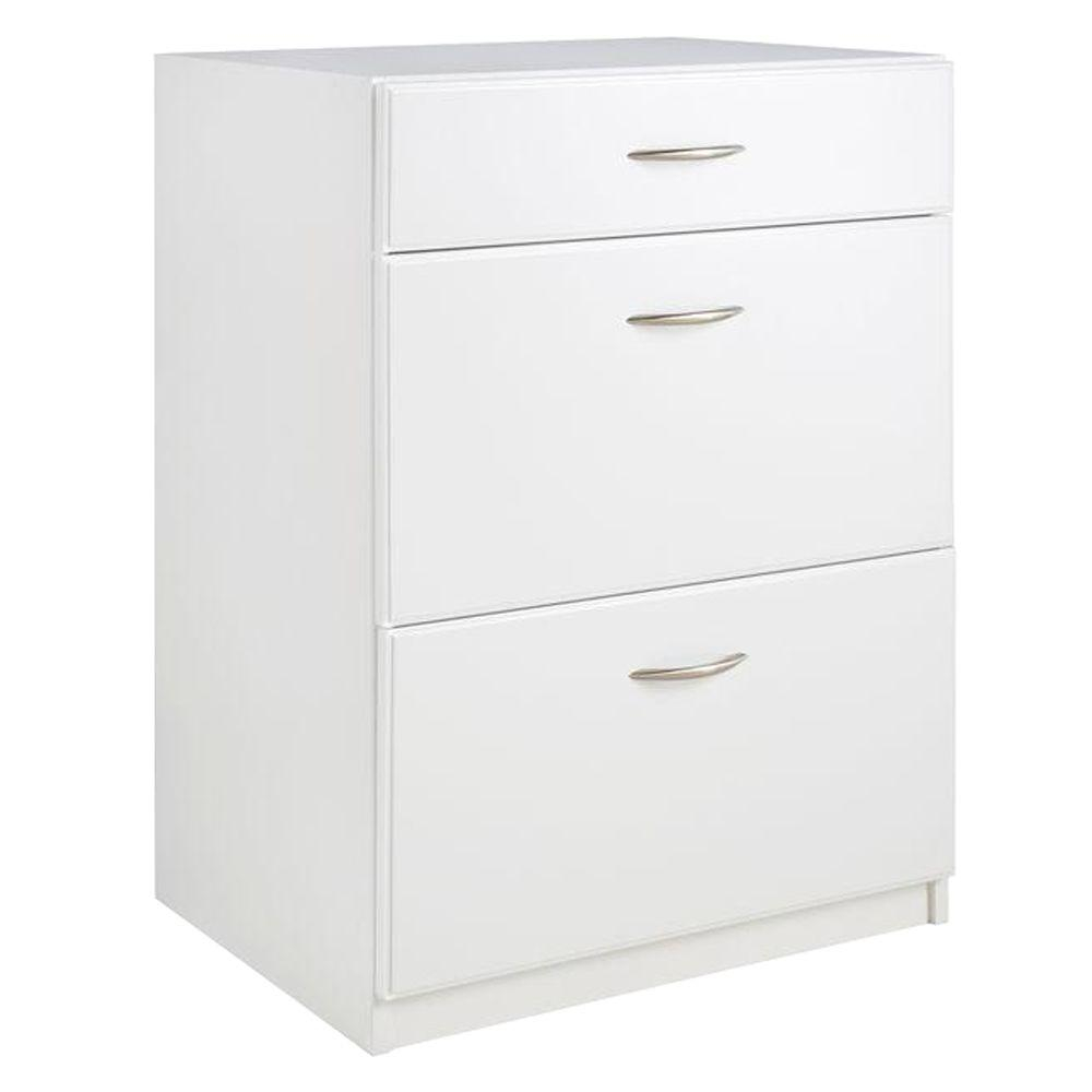 Closetmaid Dimensions 3 Drawer Laminate Base Cabinet In White 12139 inside dimensions 1000 X 1000