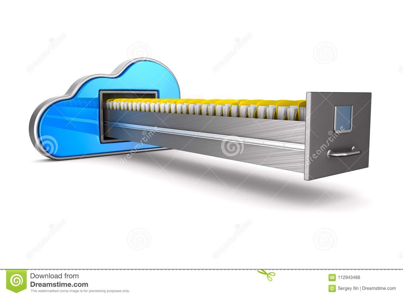Cloud And Filing Cabinet On White Background Isolated 3d pertaining to dimensions 1300 X 957