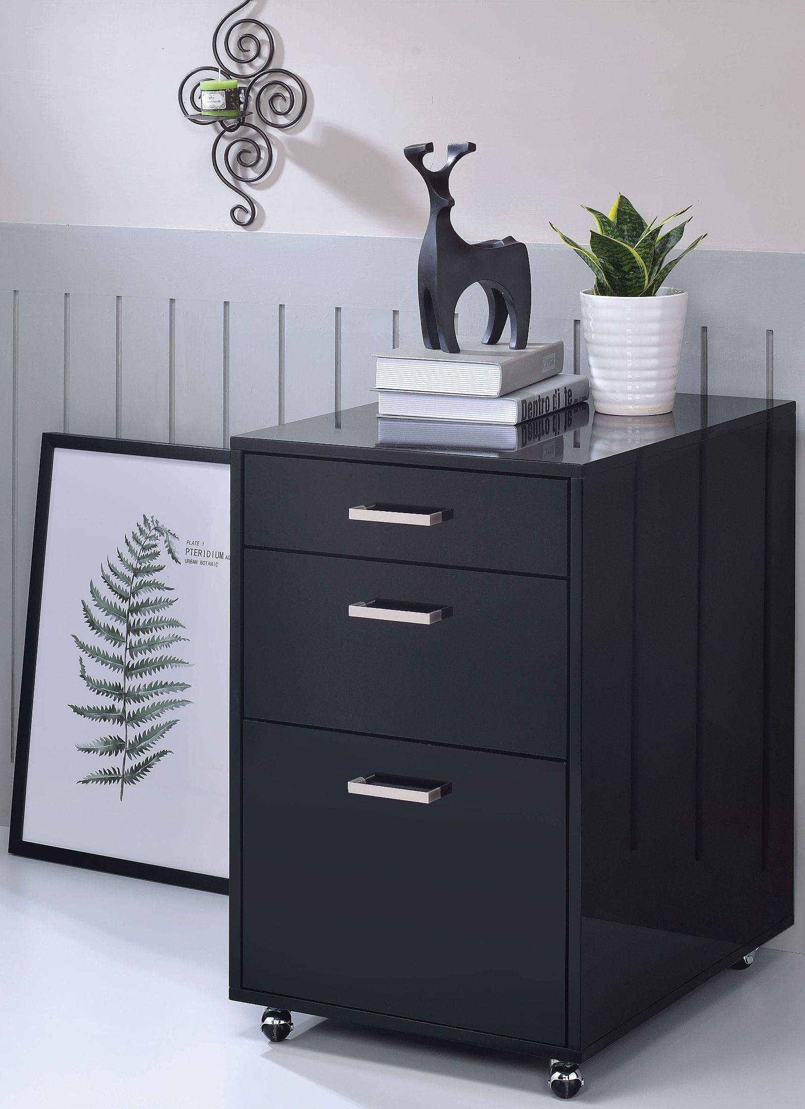 Coleen Black High Gloss File Cabinet 1stopbedrooms inside dimensions 1597 X 2200