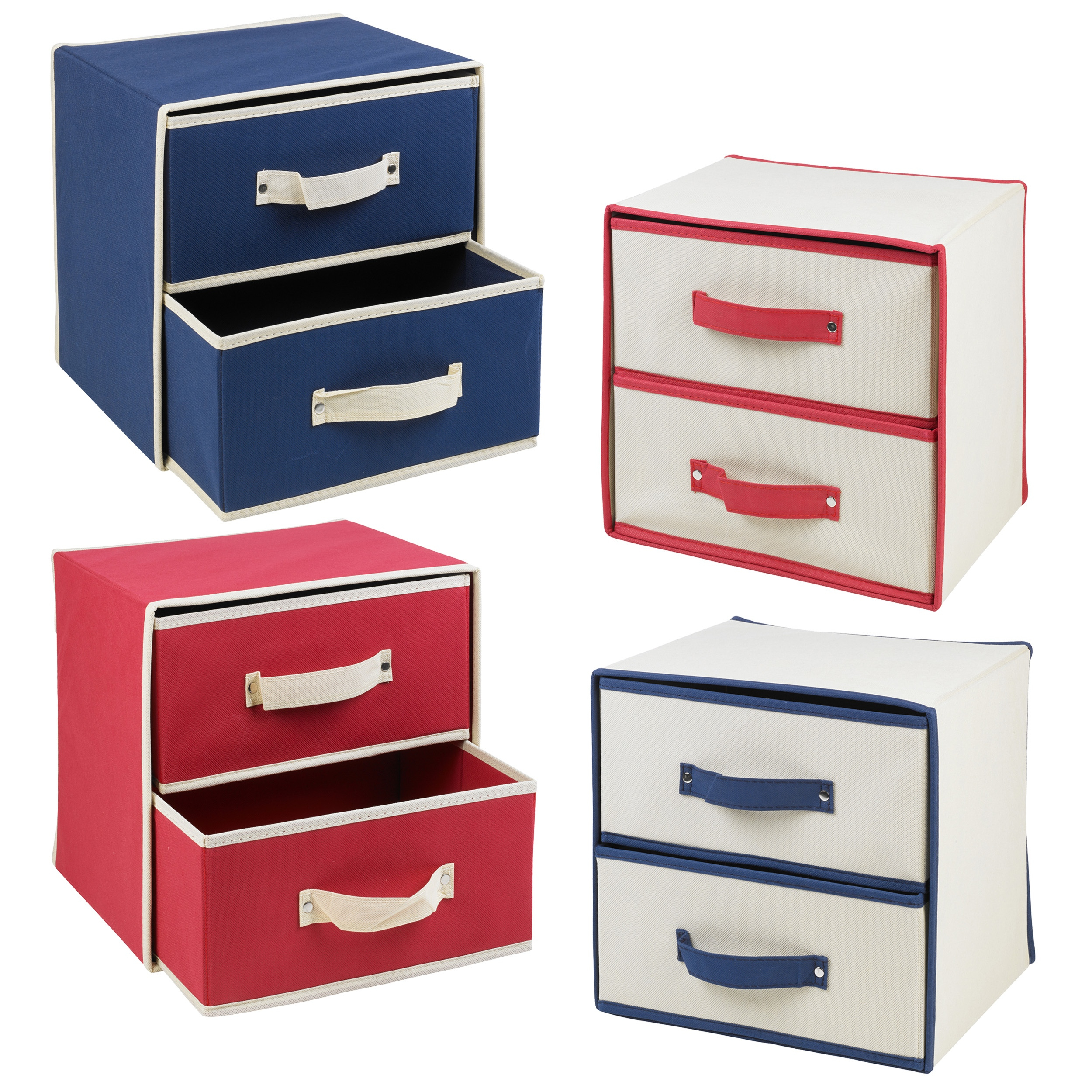 Collapsible Fabric 2 Drawer Storage Boxes Containers Bits Bobs for measurements 2500 X 2500