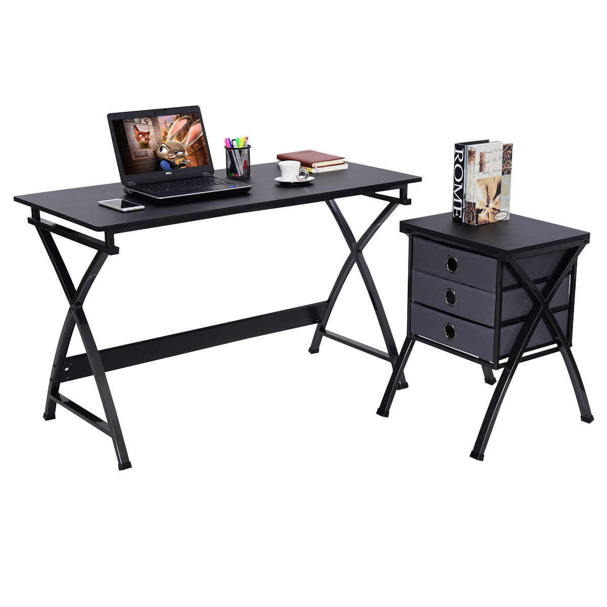 Costway Computer Desk Pc Laptop Writing Table Home Office Furniture with sizing 1200 X 1200