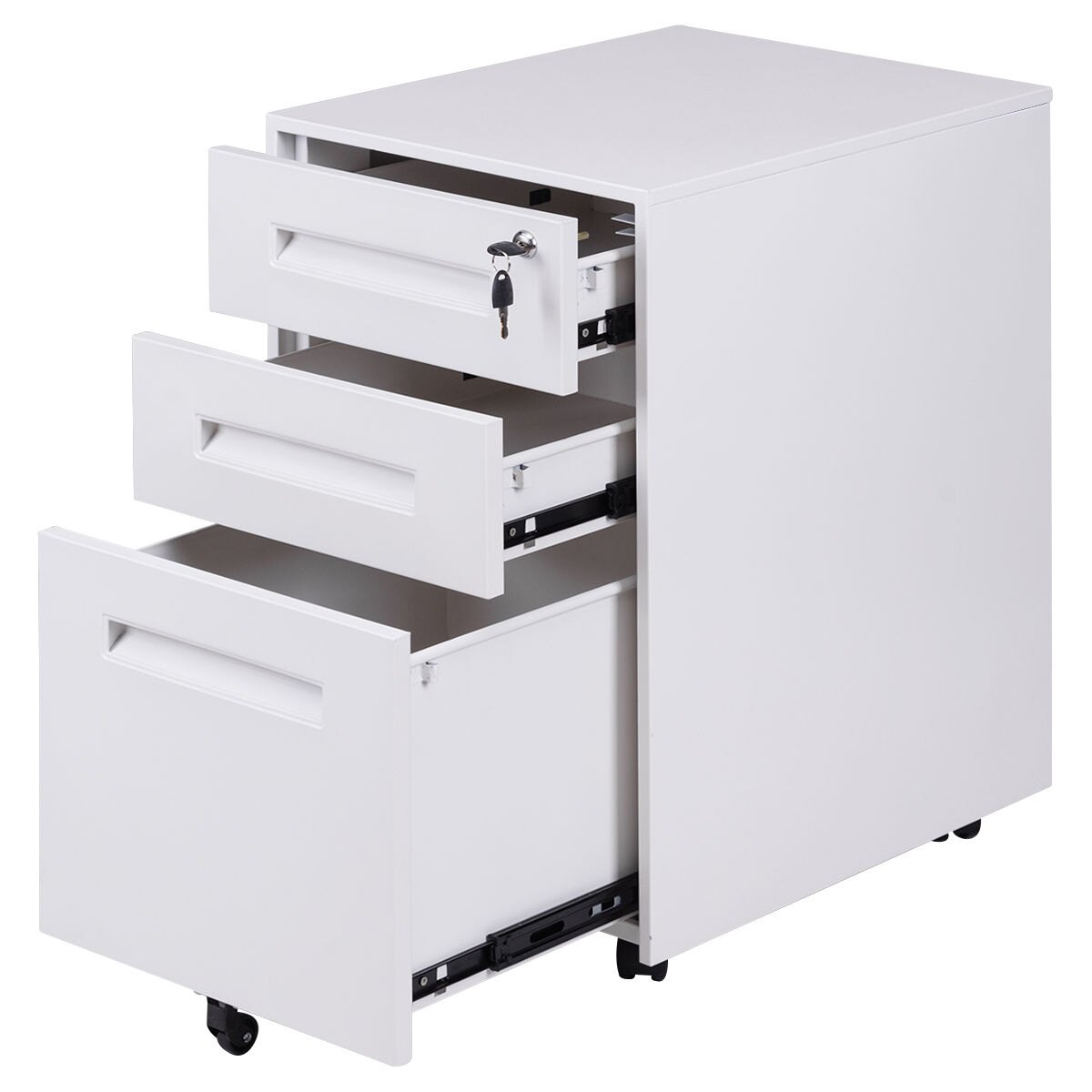 Costway Rolling A4 File Cabinet Sliding Drawer Metaloffice throughout proportions 1200 X 1200