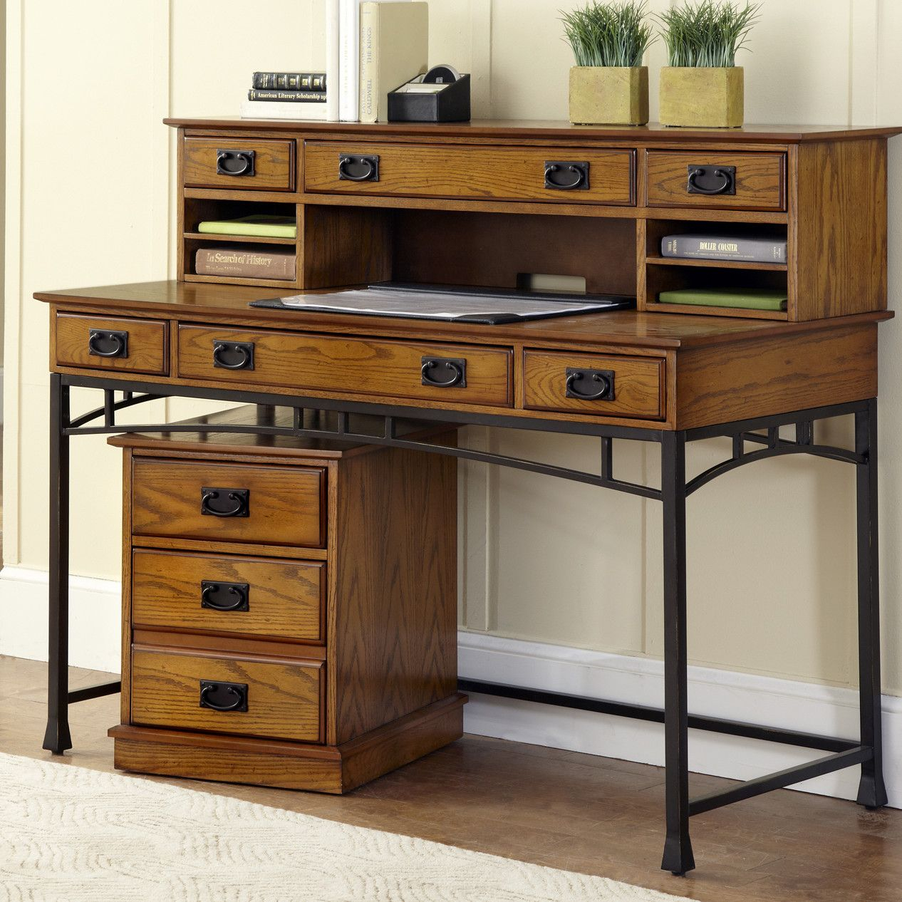 Craftsman Desk Hutch File Cabinet Products Craftsman Desks with measurements 1266 X 1266