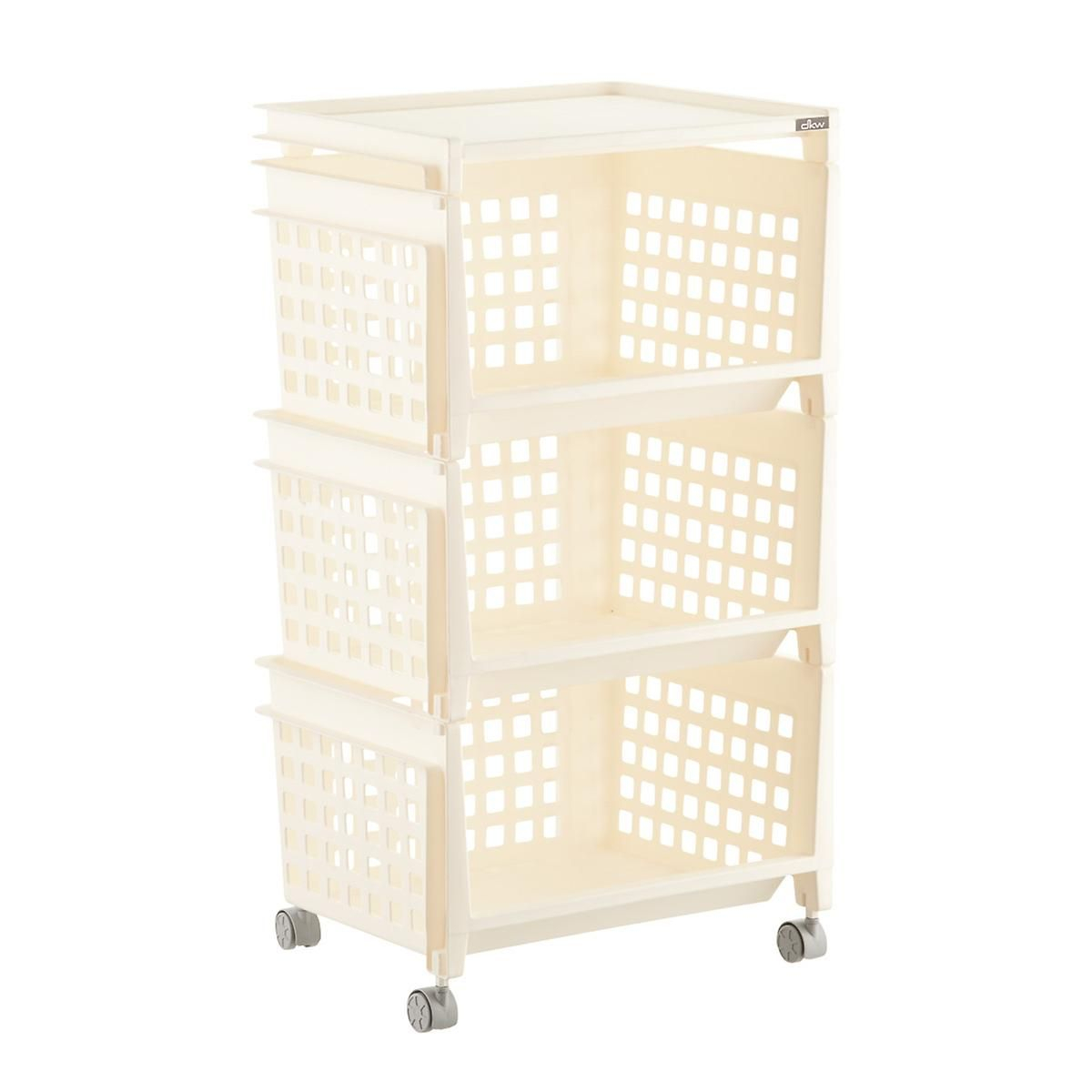 Cream 3 Tier Plastic Storage Bin With Wheels Items Storage Bins inside dimensions 1200 X 1200