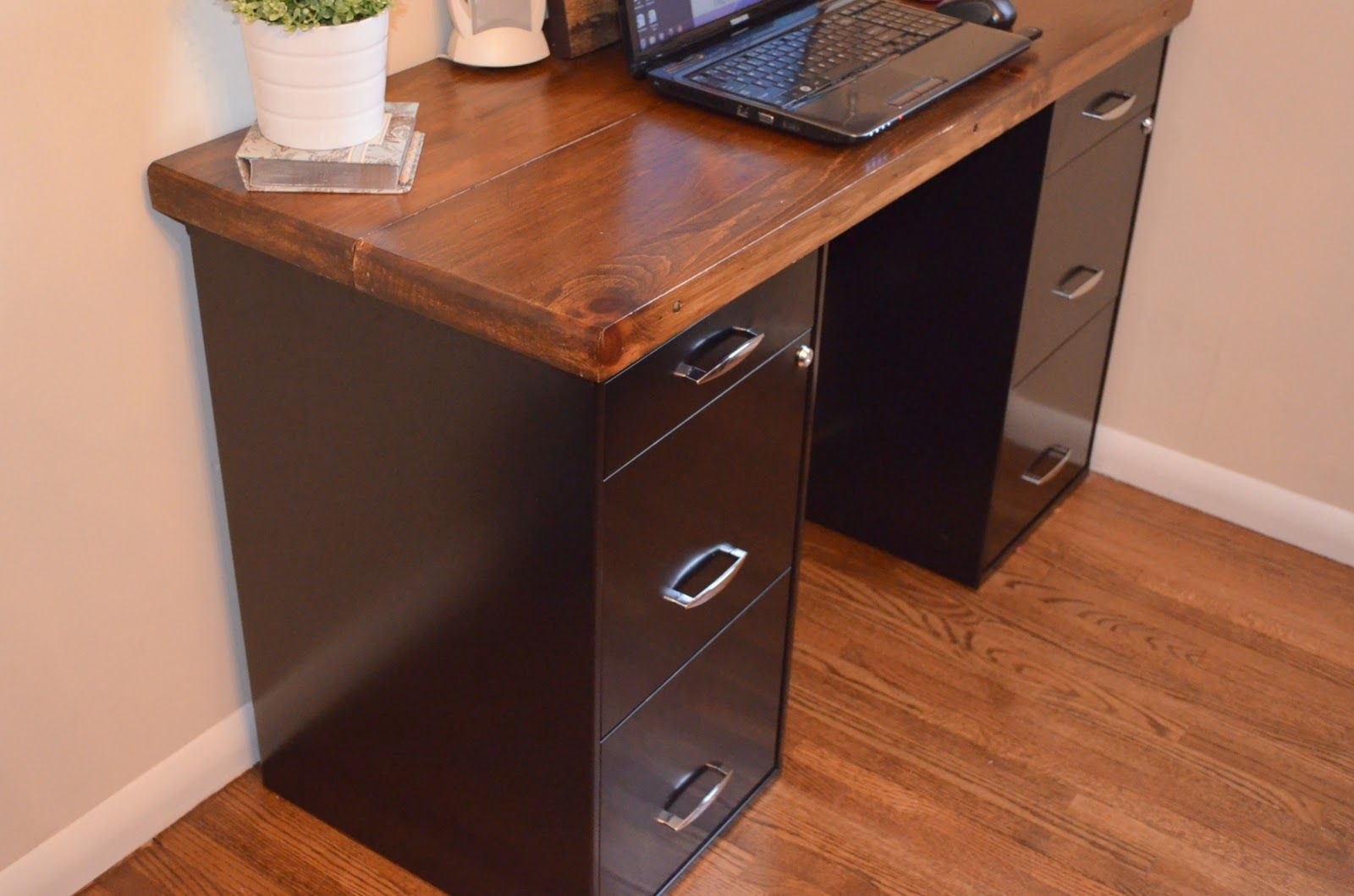 Create A Simple Desk Out Of File Cabinets And A Wood Toptable with size 1600 X 1060