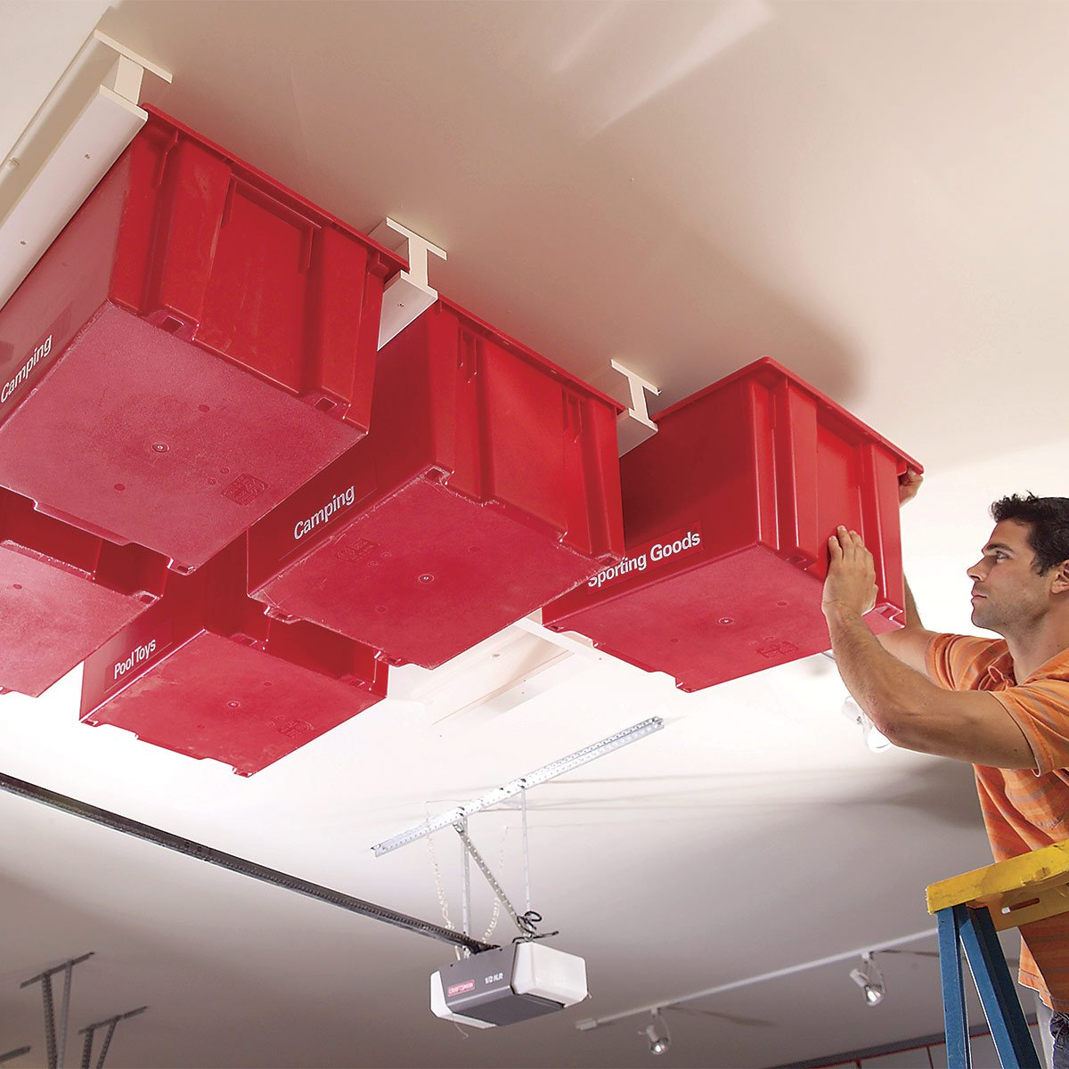 Create A Sliding Storage System On The Garage Ceiling throughout proportions 1200 X 1200