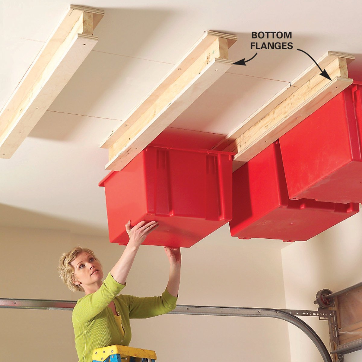 Create A Sliding Storage System On The Garage Ceiling with regard to size 1200 X 1200