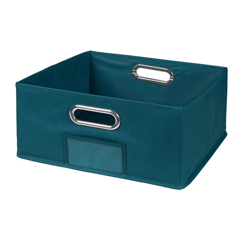 Cubo Half Size Foldable Fabric Storage Bin Teal with dimensions 1000 X 1000