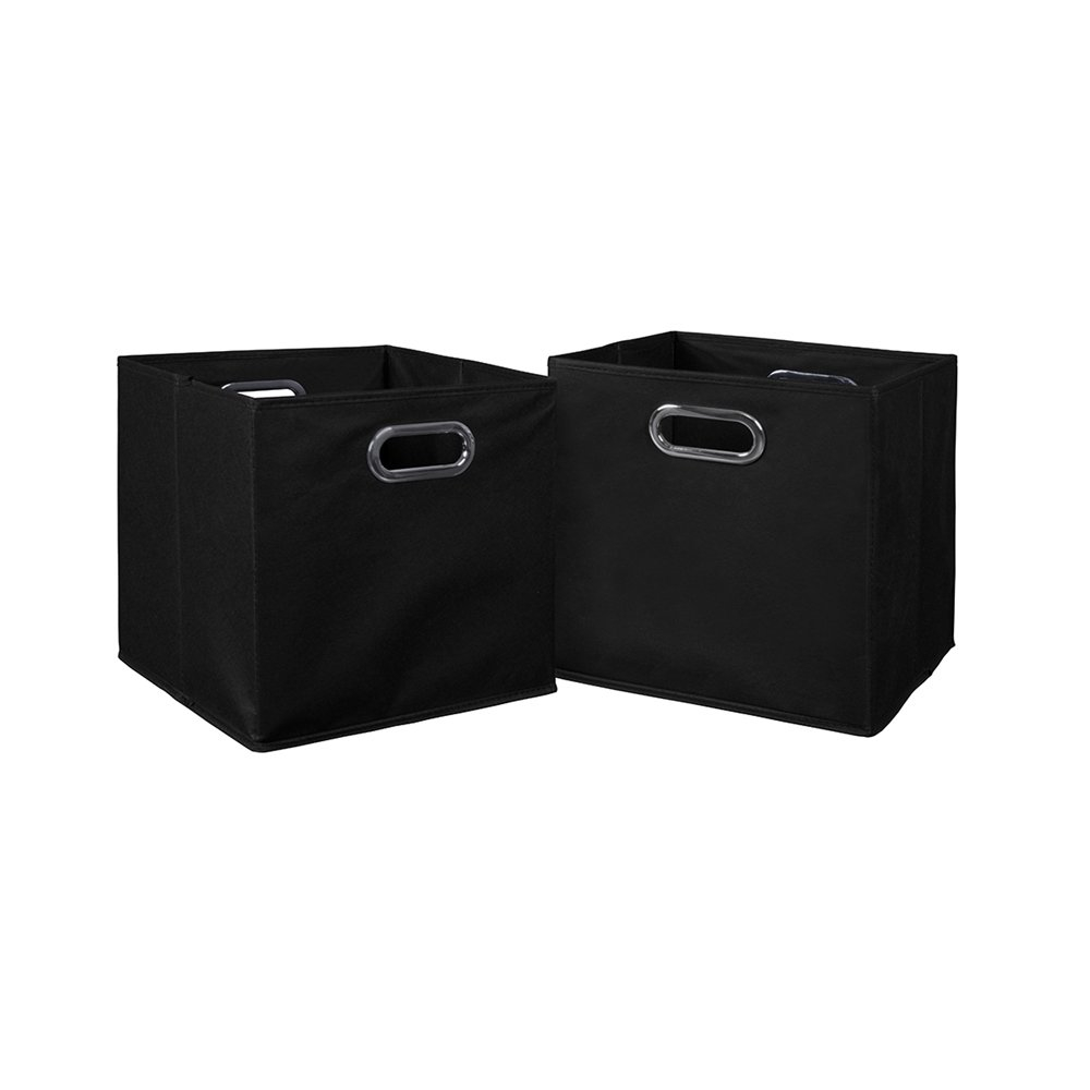 Cubo Set Of 2 Foldable Fabric Storage Bins Black inside dimensions 1000 X 1000