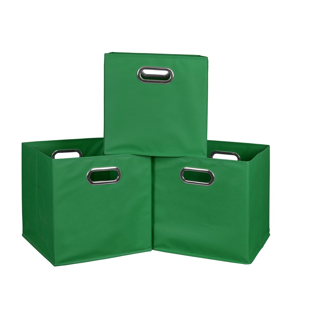 Cubo Set Of 3 Foldable Fabric Storage Bins Green inside dimensions 1000 X 1000