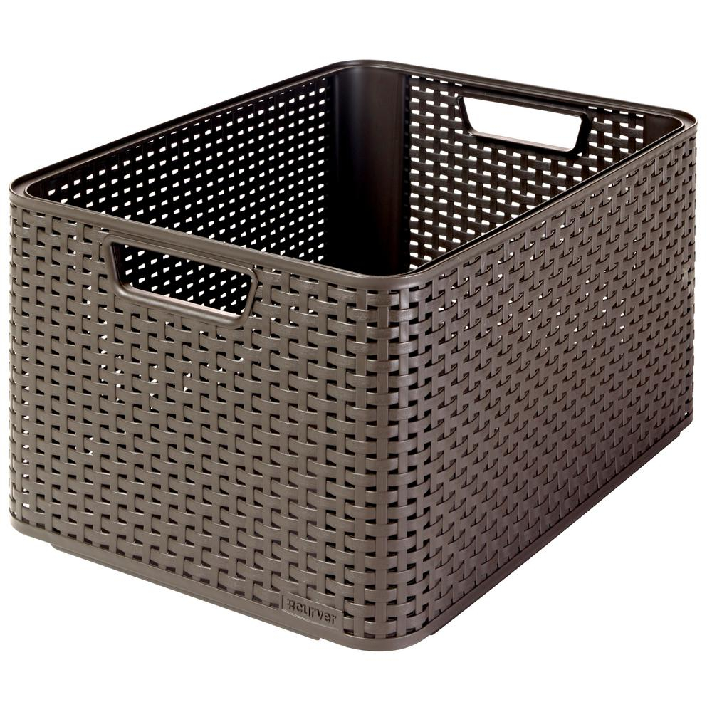 Curver Style 128 In X 91 In Espresso Plastic Storage Tote Bin in measurements 1000 X 1000