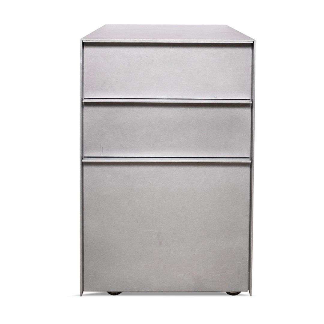 Custom Made Brushed Stainless Steel File Cabinet At Decornyc inside dimensions 1080 X 1080