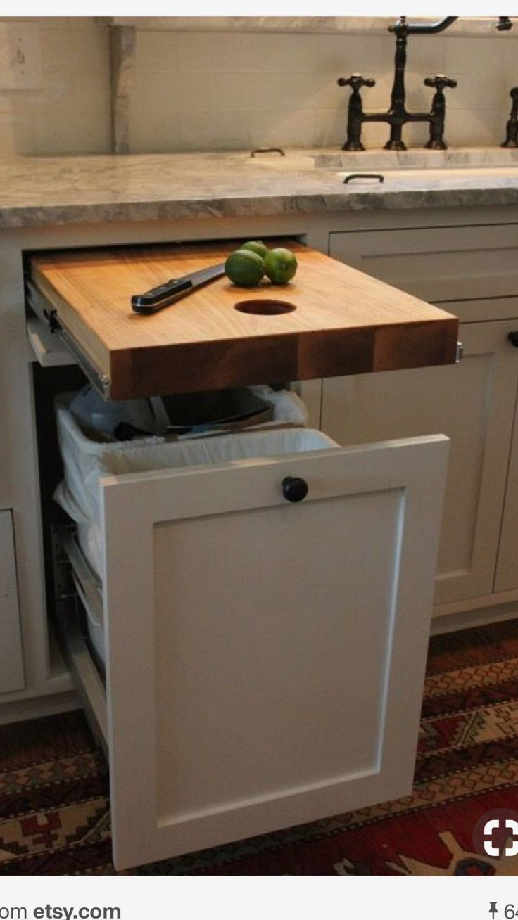 Cutting Board Trash Can Convenience Interior Design In 2019 pertaining to sizing 736 X 1308