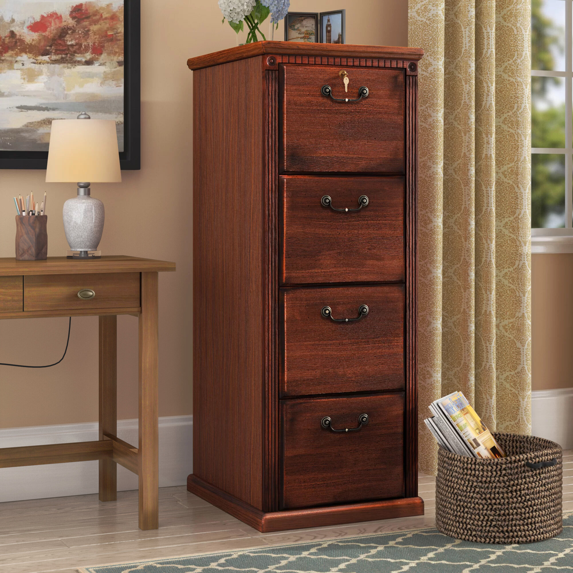 Dar Home Co Reynoldsville 4 Drawer Vertical Filing Cabinet pertaining to measurements 2000 X 2000