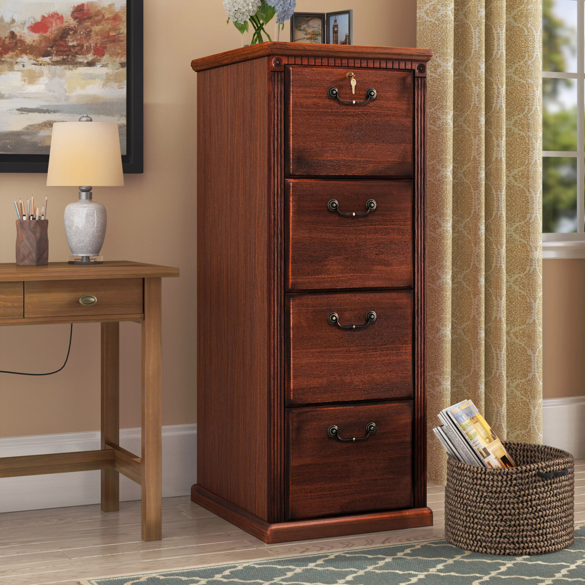 Dar Home Co Reynoldsville 4 Drawer Vertical Filing Cabinet throughout size 2000 X 2000