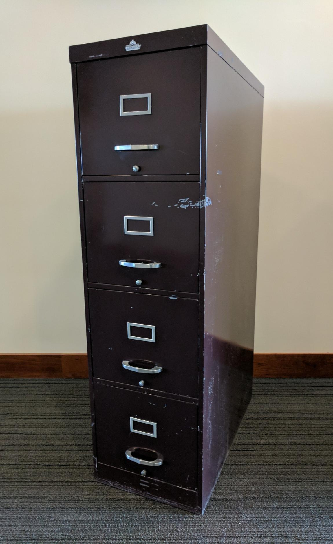 Dark Brown Allsteel 4 Drawer Vertical File Cabinet pertaining to sizing 1150 X 1879