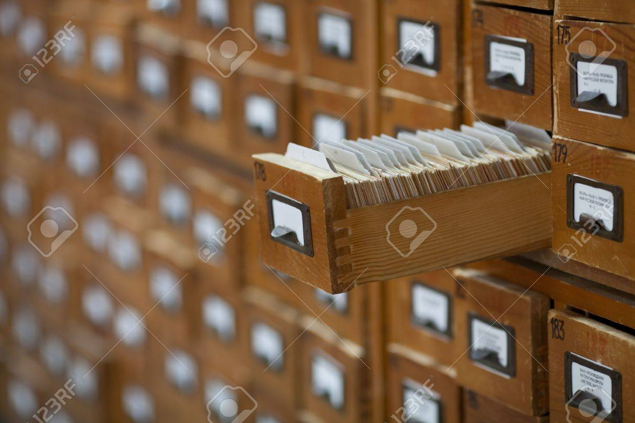 Database Concept Vintage Cabinet Library Card Or File Catalog pertaining to size 1300 X 866