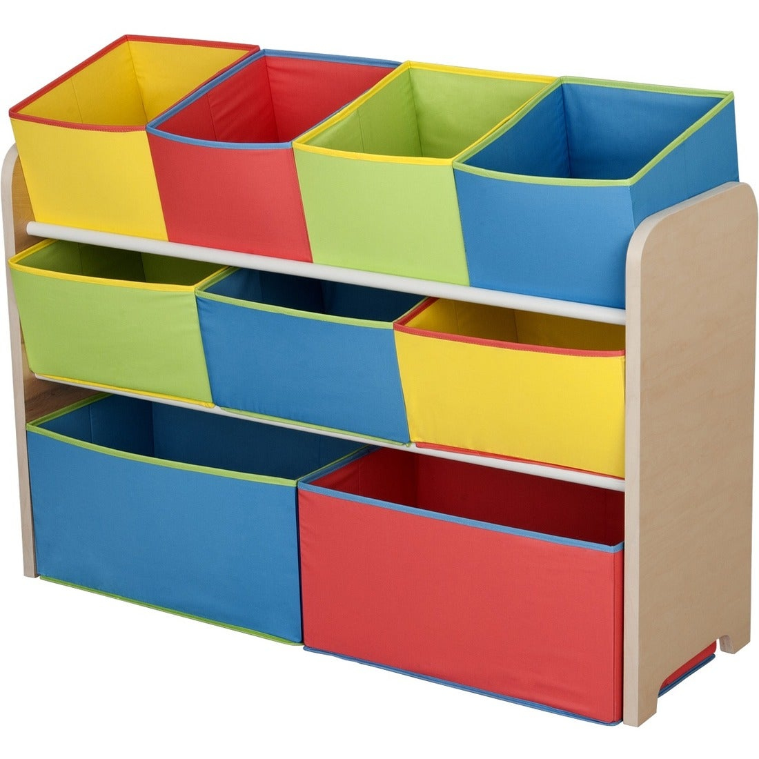 Delta Children Deluxe Multi Bin Toy Organizer With Storage Bins Naturalprimary Colored Bins regarding proportions 1100 X 1100