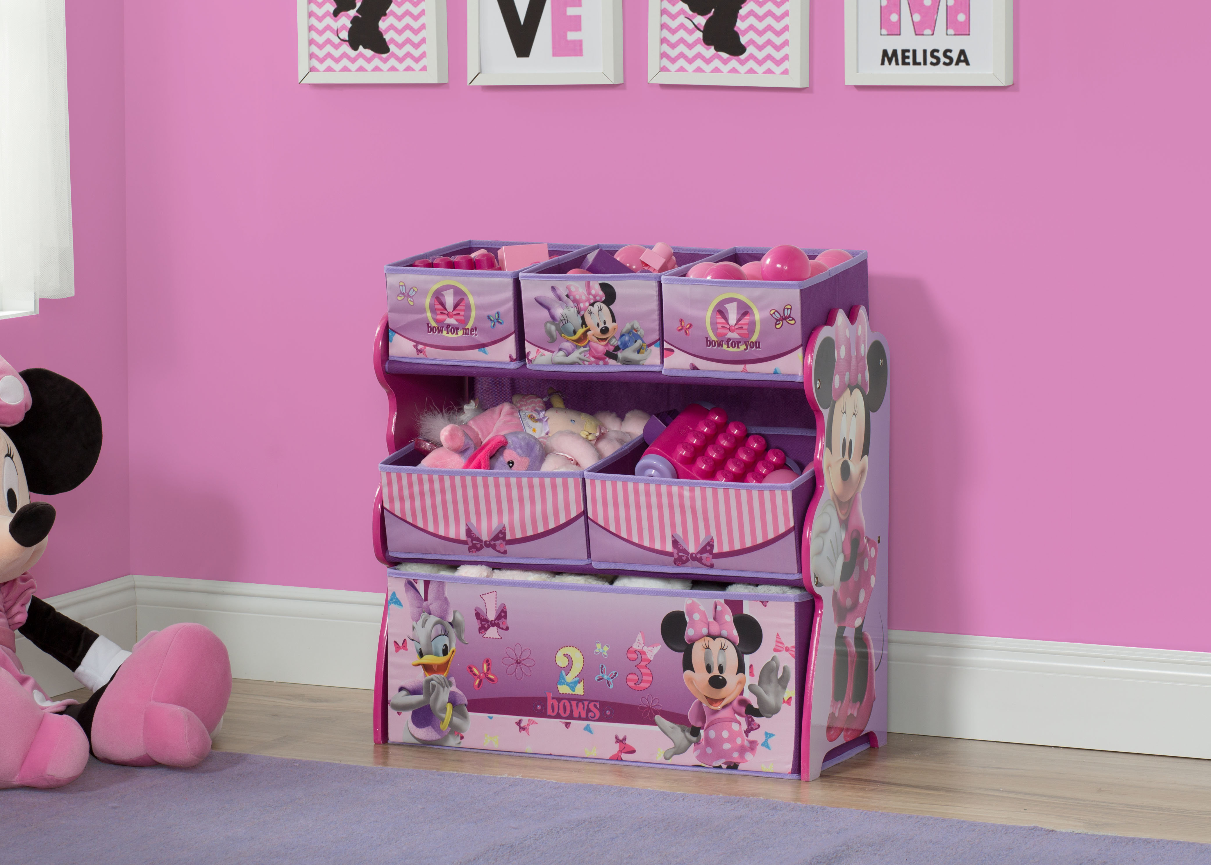 Delta Children Minnie Mouse Multi Bin Toy Organizer Reviews Wayfair regarding dimensions 4166 X 2976