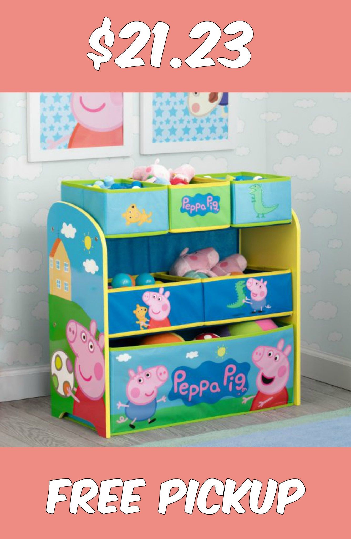 Delta Children Peppa Pig Multi Bin Toy Organizer Just 2123 Free intended for dimensions 1335 X 2048