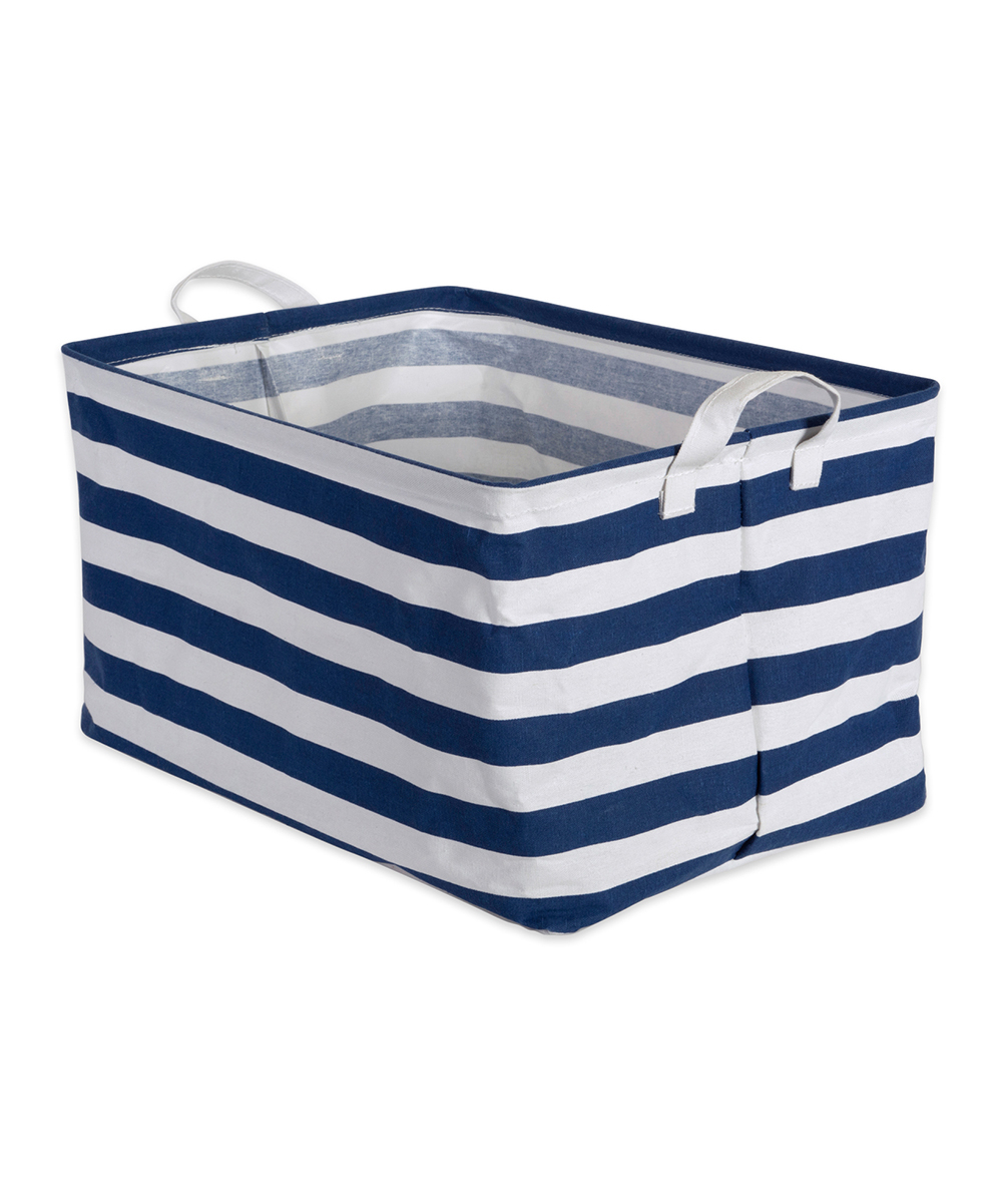 Design Imports 18 Nautical Blue White Stripe Storage Bin Set Of with regard to dimensions 1000 X 1201