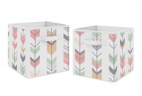 Details About Coral Mint Woodland Mod Arrow Foldable Fabric Storage Cube Bins Boxes 2pc Set regarding sizing 3000 X 2000
