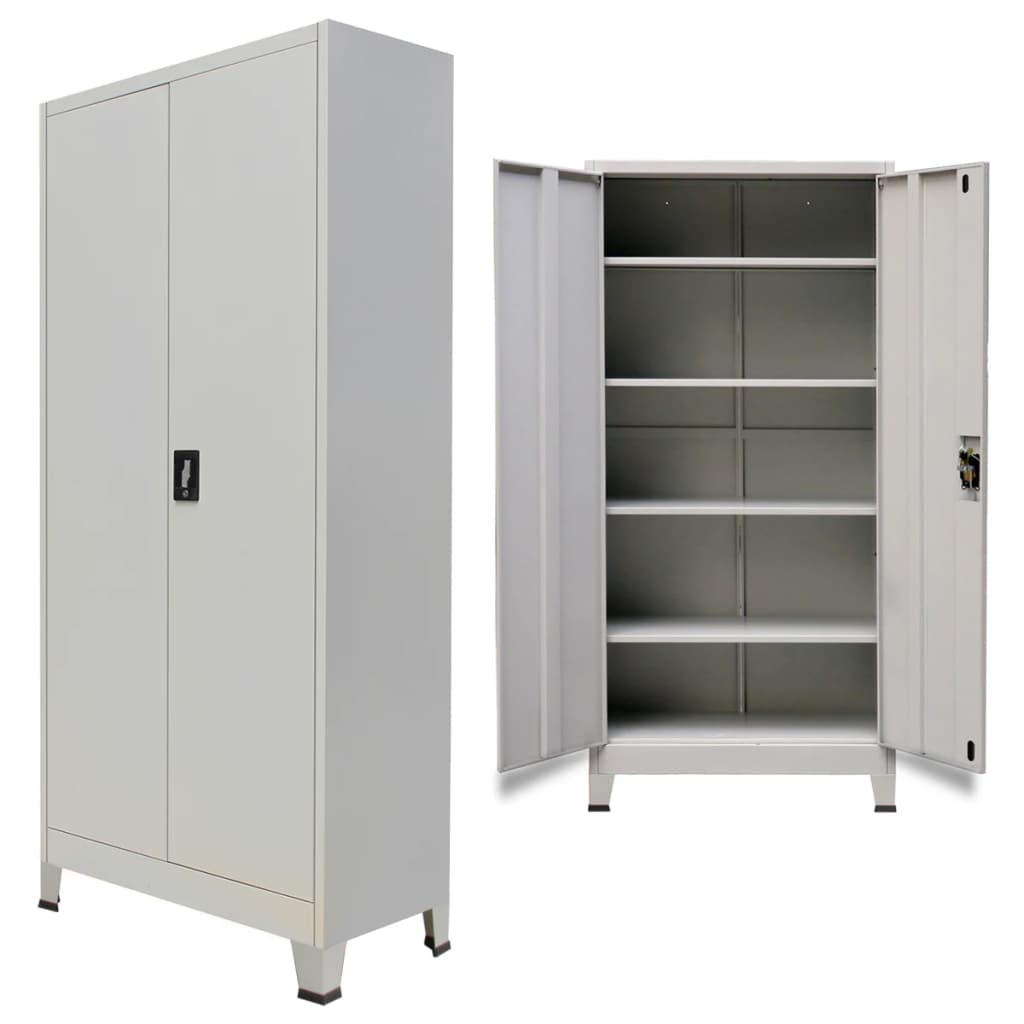 Details About Filing Cabinet 2 Doors 4 Shelves Steel For File Storage Office Furniture with regard to size 1024 X 1024