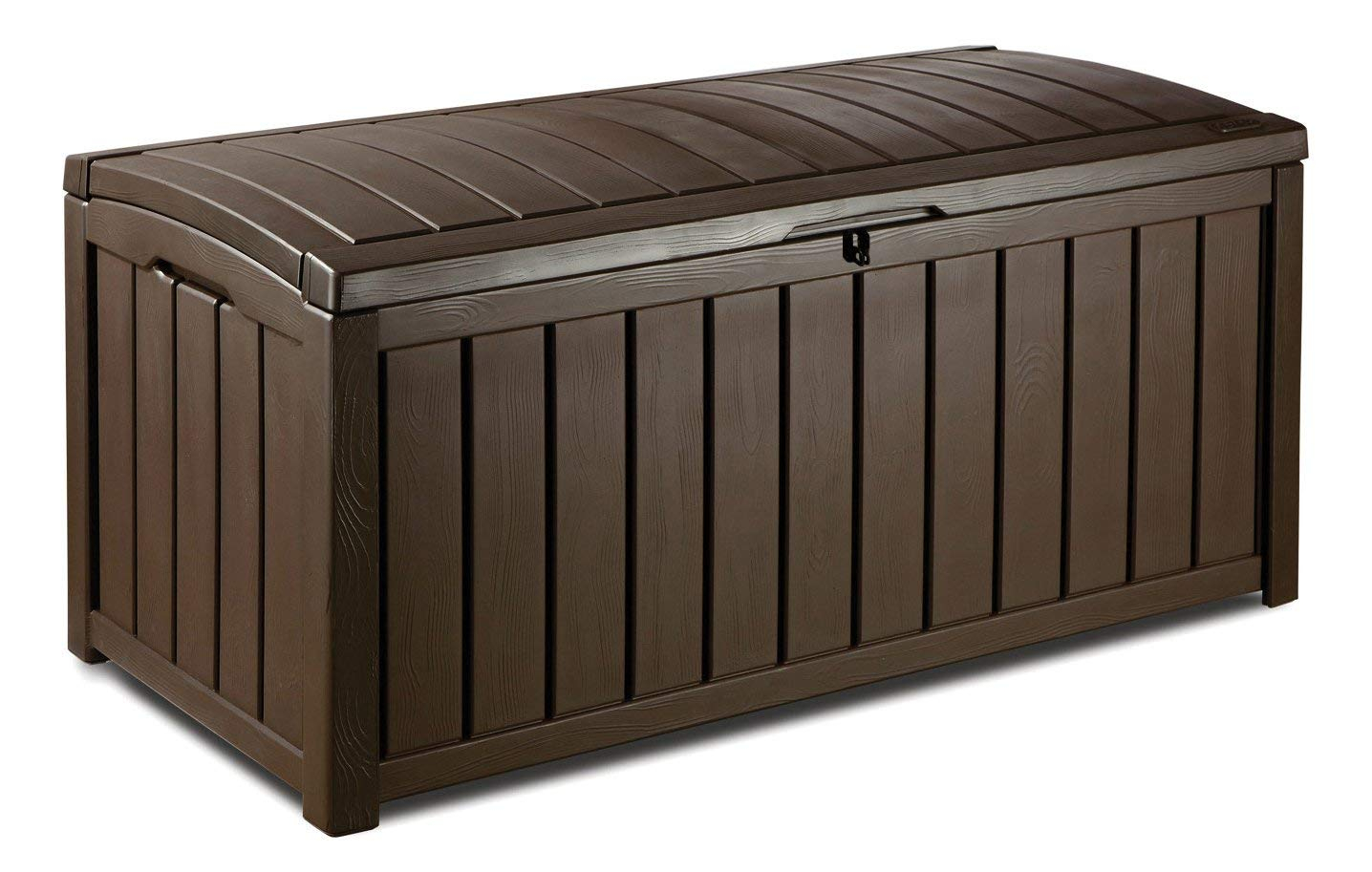 Details About Large Outdoor Storage Box Plastic Garden Furniture Brown Keter Wheels Lockable regarding dimensions 1436 X 913