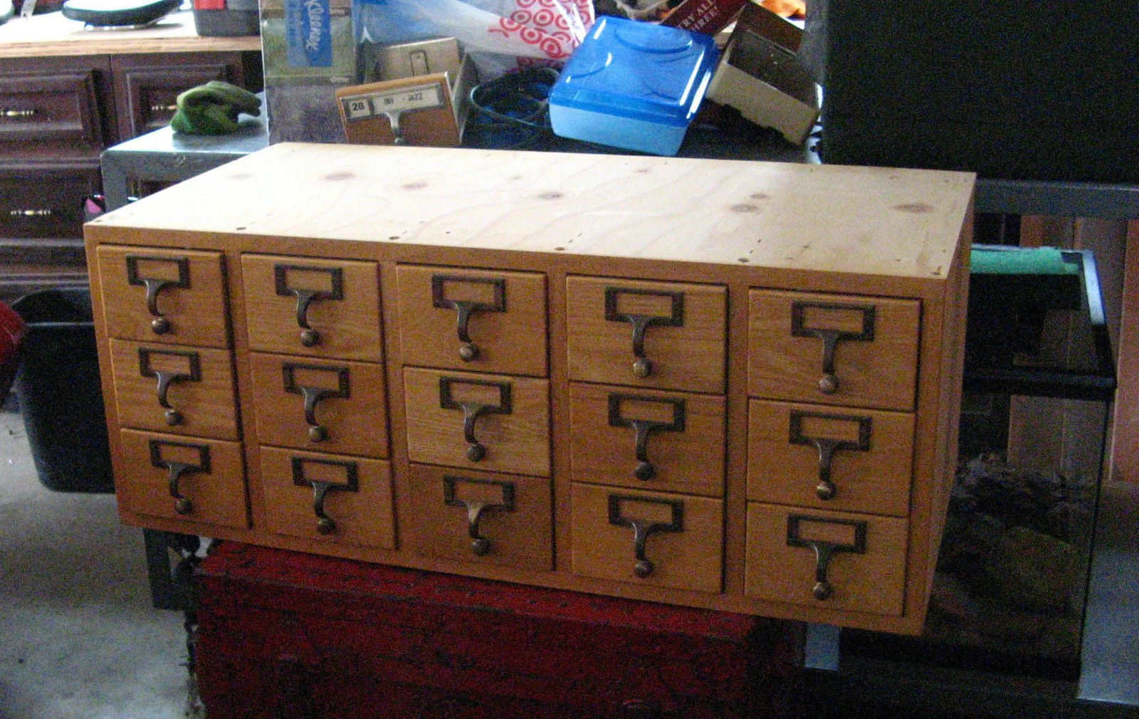 Details About Vintage Library 3x5 Index Card Catalog 15 Drawer with dimensions 1600 X 1010